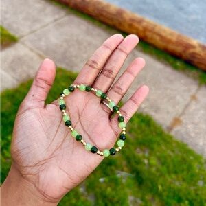 Elegant Green Beaded Bracelet